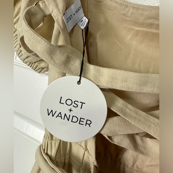 Lost + Wander On Holiday Butter Lace Back Midi Dress Women’s Medium NEW - Picture 7 of 10